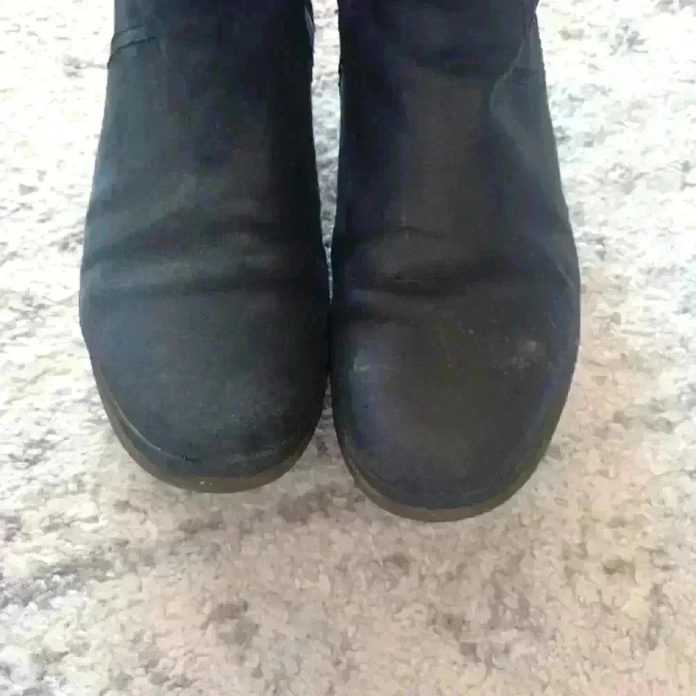 Ugg Womens Black Leather Elsa Deco Quilt Knee High Waterproof Winter Boot 8
